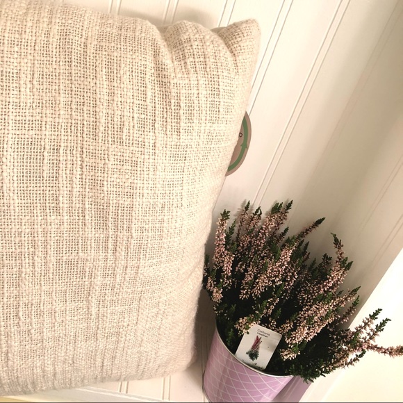 Soft Tan Textured Throw Pillow neutral accent pillow - Picture 7 of 10